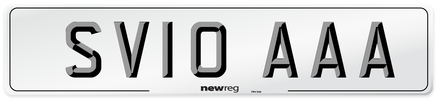 SV10 AAA Number Plate from New Reg
